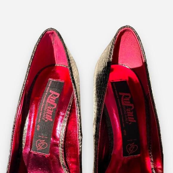 RuPaul Drag Race x Iron Fist Snakeskin Peep Toe Platform Heels  Stilettos - Picture 6 of 7